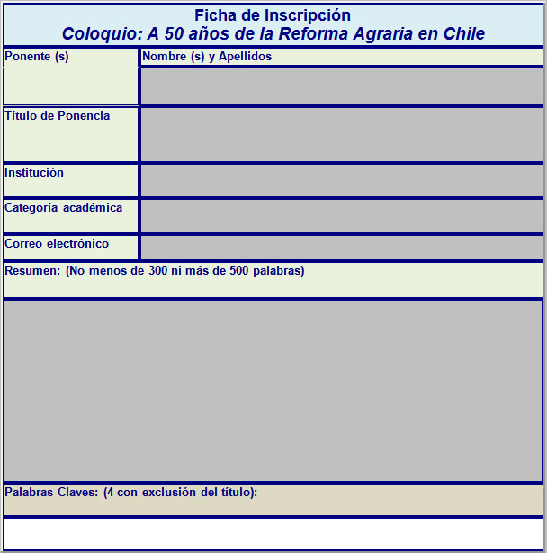 Ficha de Inscripción